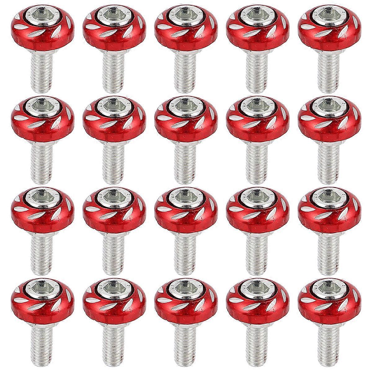 Motorbike License Plate Screws in Red Color Made of Aluminium Alloy for Secure Fixation 6mm