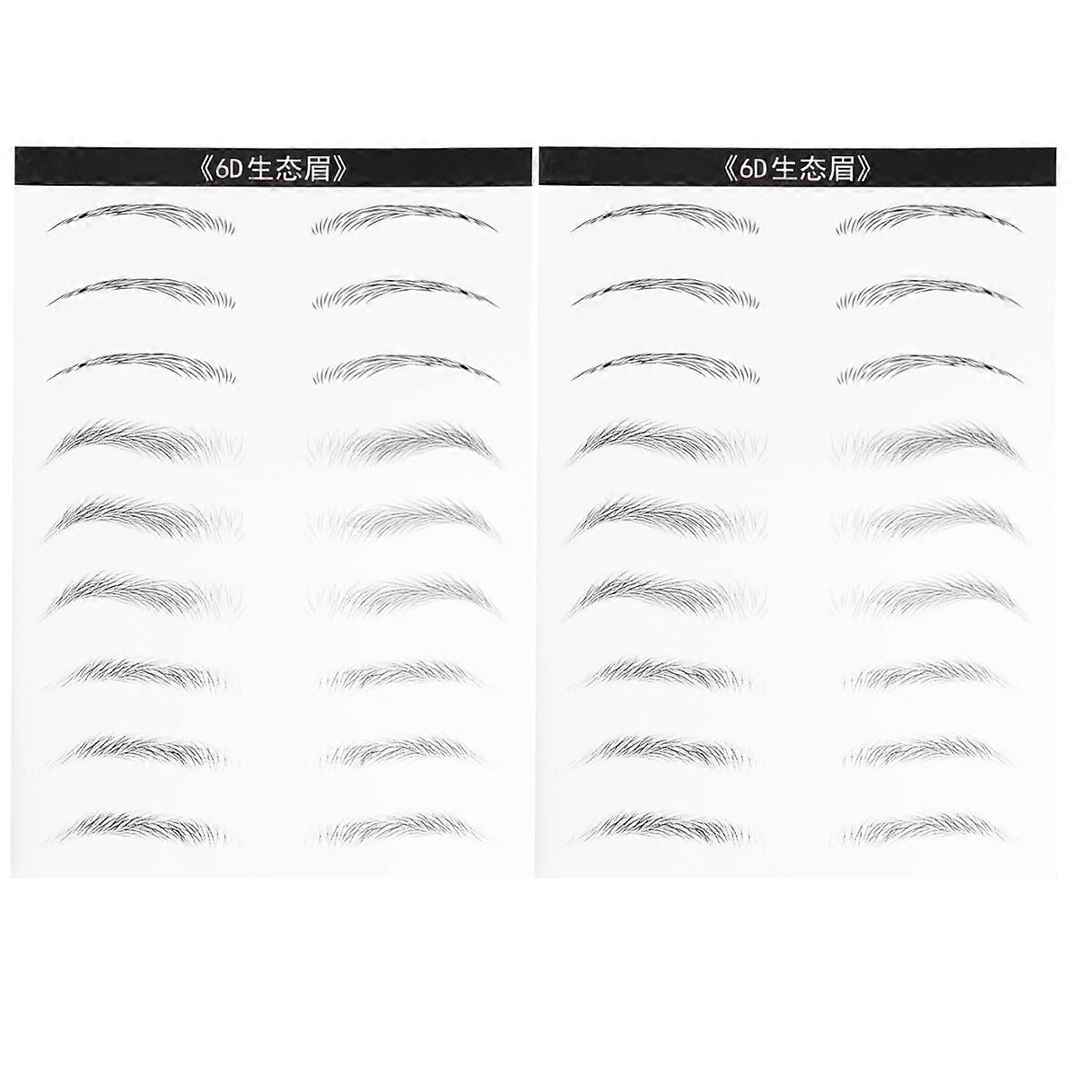 False Eyebrows Eyebrow Sticker Make Up Tool Eyebrow Shape Mixed Style 3 Black Silver 2Sheets18Pairs Set