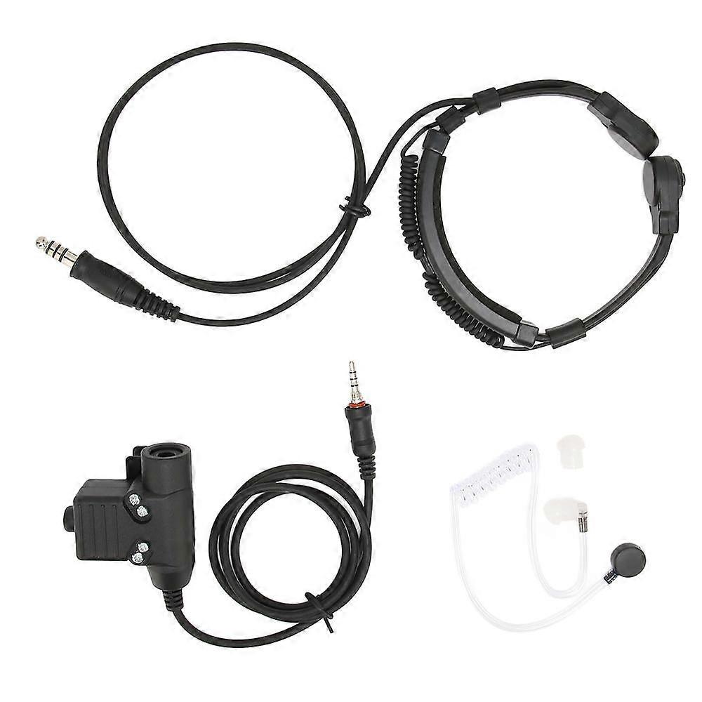 U94 PTT System Adapter with 7.1mm Plug and Throat Microphone Headset for Yaesu Vertex VX-6R VX-7R