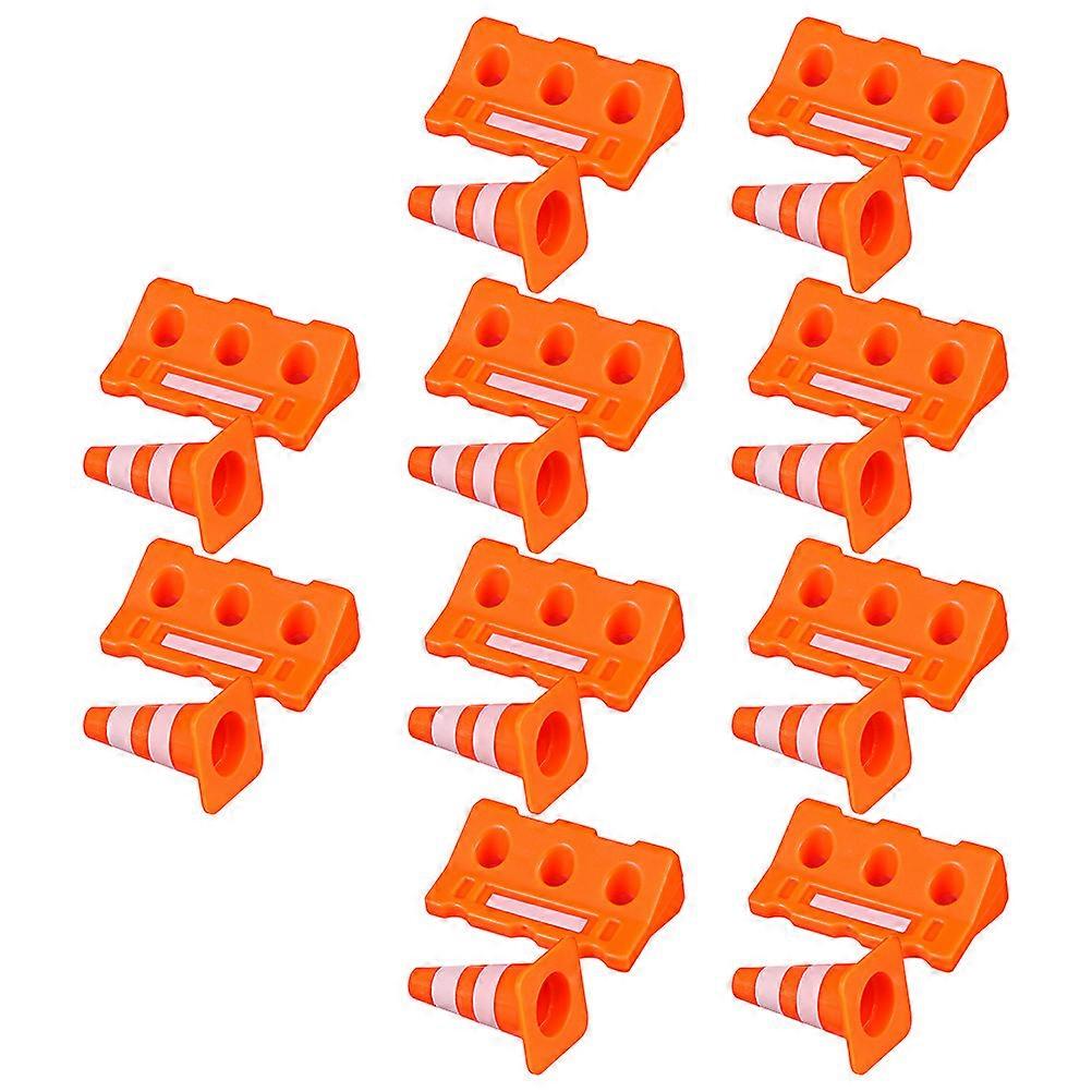 Spatial Awareness Development Educational Learning Traffic Signs Toys For Kids With Roadblocks And Cone Shape In Orange 20 Pcs