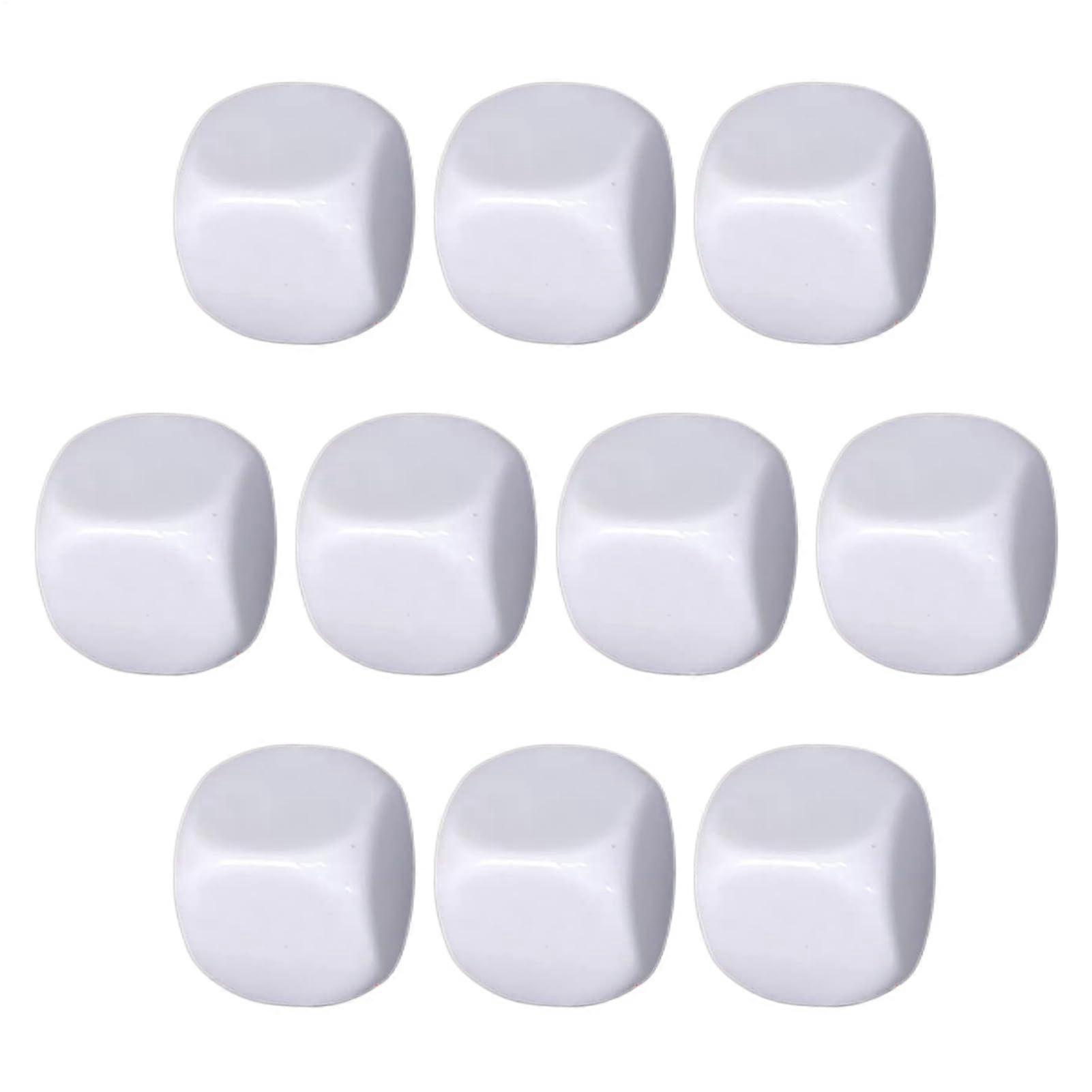 Acrylic Dice, 10 White Acrylic Cube Blocks, Dry Erase, 18 Mm