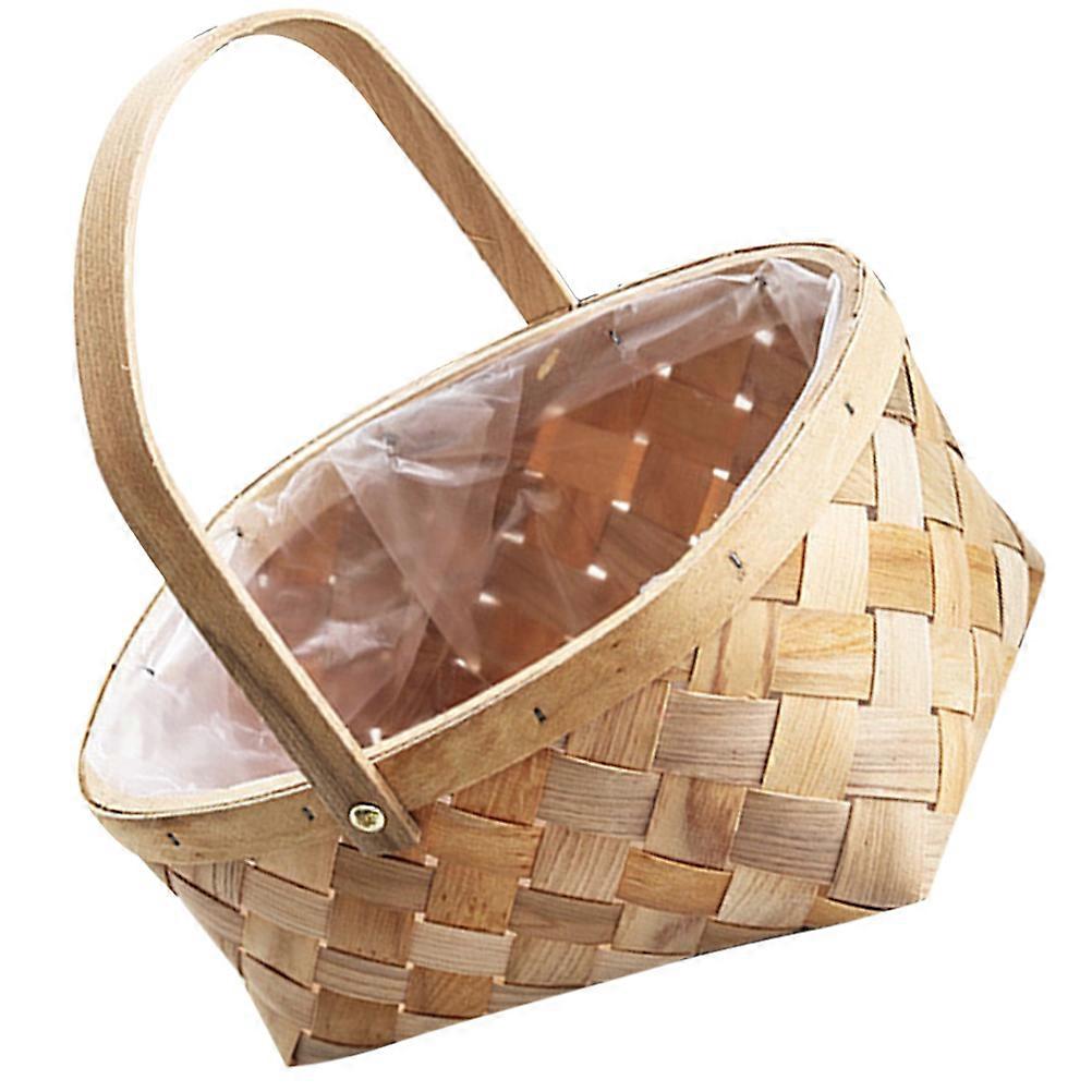 Vävd Förvaring Blomkruka Behållare Dekorativt Objekt Använd Khaki Färg 1st