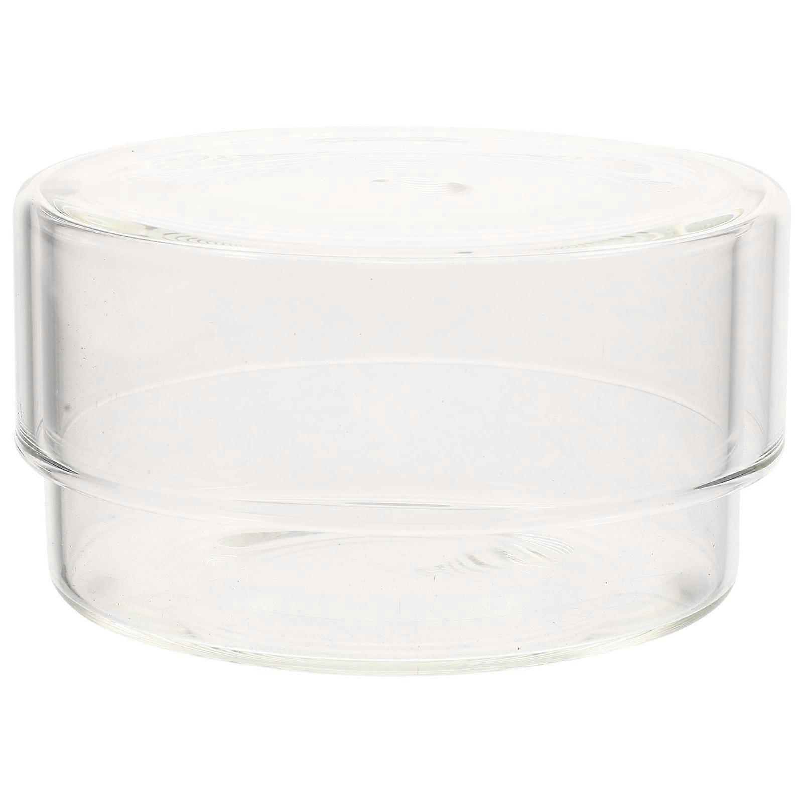 Glass Storage Container With Lid For Home Decoration 300ml Size Transparent Simple Design 1Set