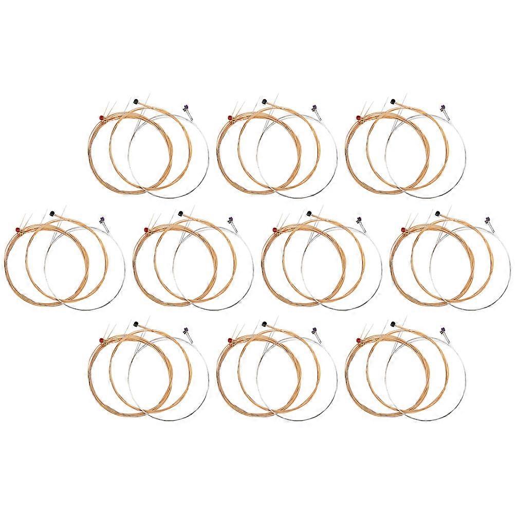 60pcs Acoustic Guitar Strings Replacement for Folk Guitar Easy Installation Warmer Tone One Box
