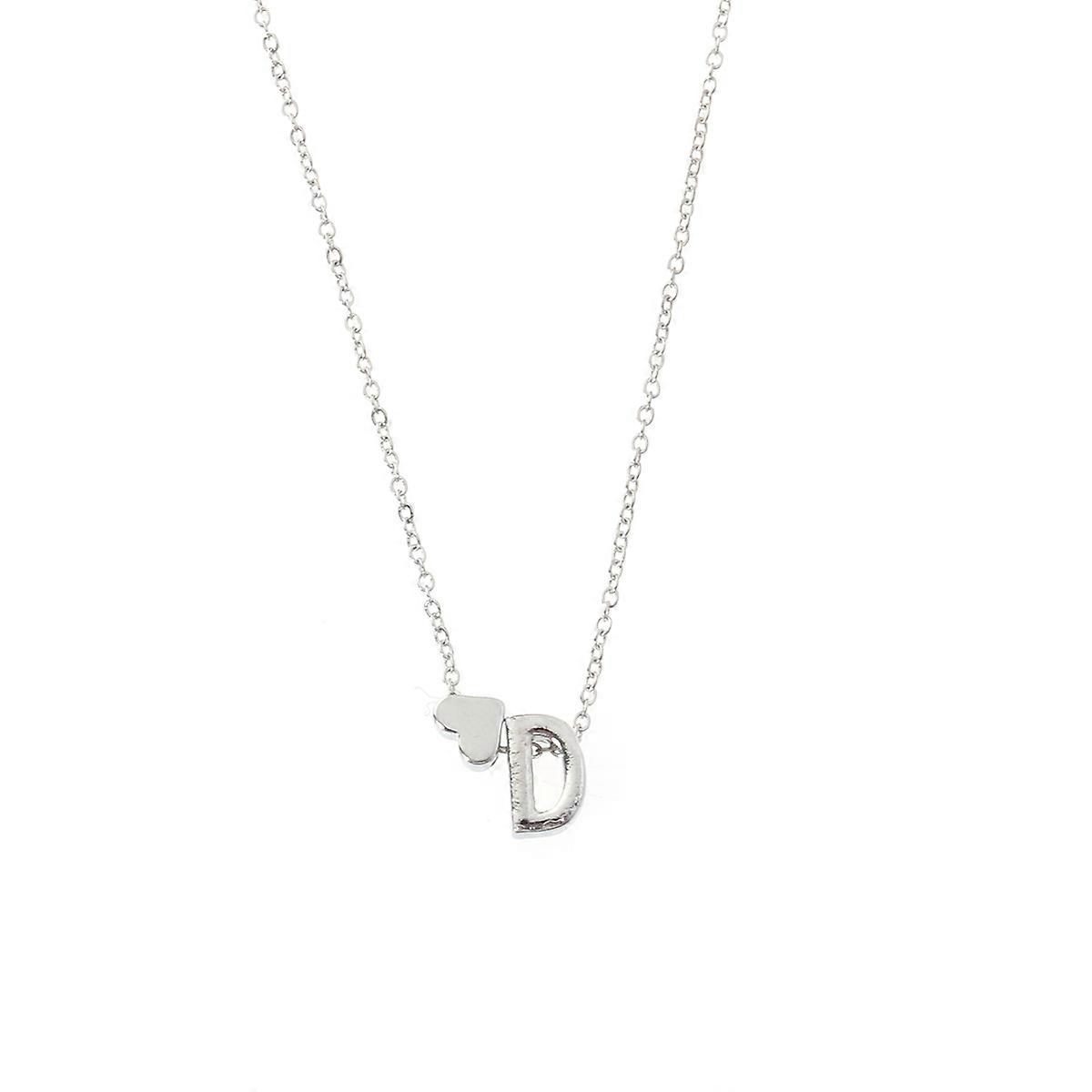 Letter Necklace Peach Shape Necklace for Women Silver