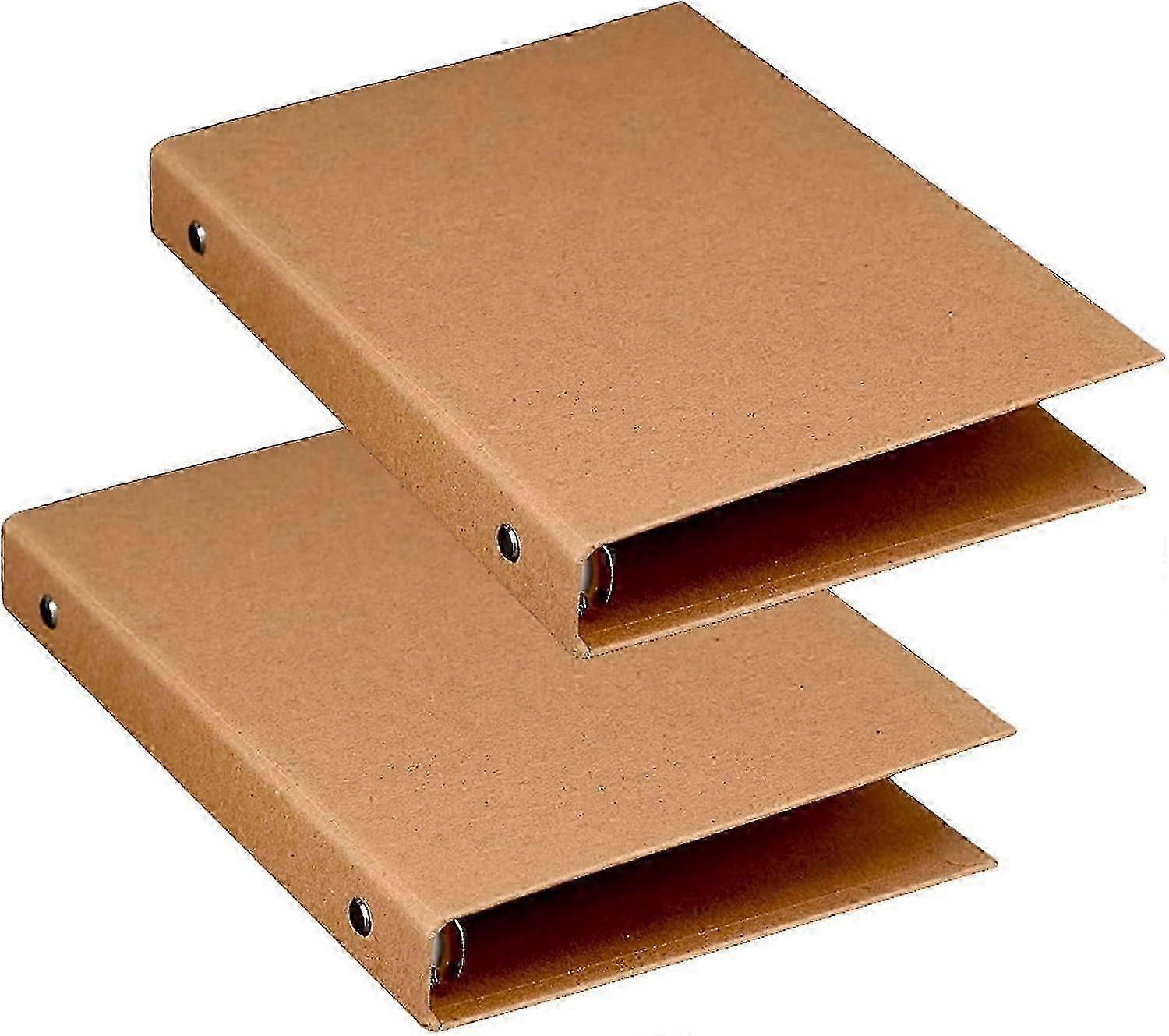 A5 6-Ring Binder, 2-Pack Kraft A5 Folders for Brochures, Scrapbooking & Loose Sheets, 6-Hole A5 Ring Binder for Papers & Covers
