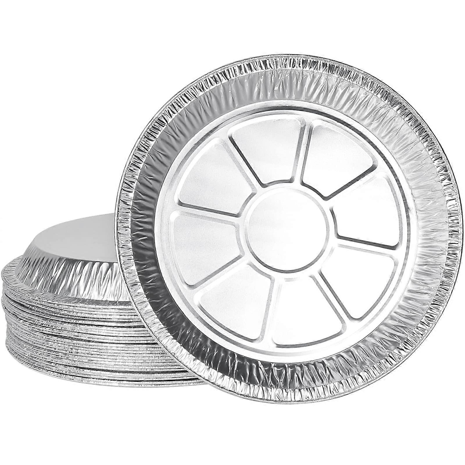 Foil Trays Aluminium Foil Trays 30 Pack Disposable Foil Plate Containers 9-Inch Silver For Cake Baking And Cooking