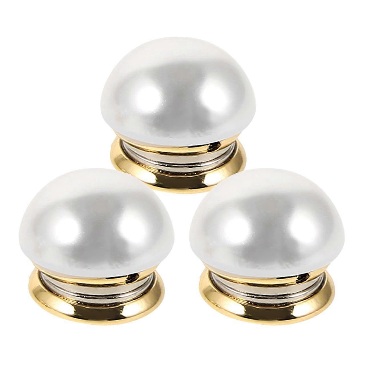 Magnetic Brooches for Clothes Pack of 3, Pearl Design, Strong Magnetic Closure, No Holes, Versatile for Shirts and Sweaters