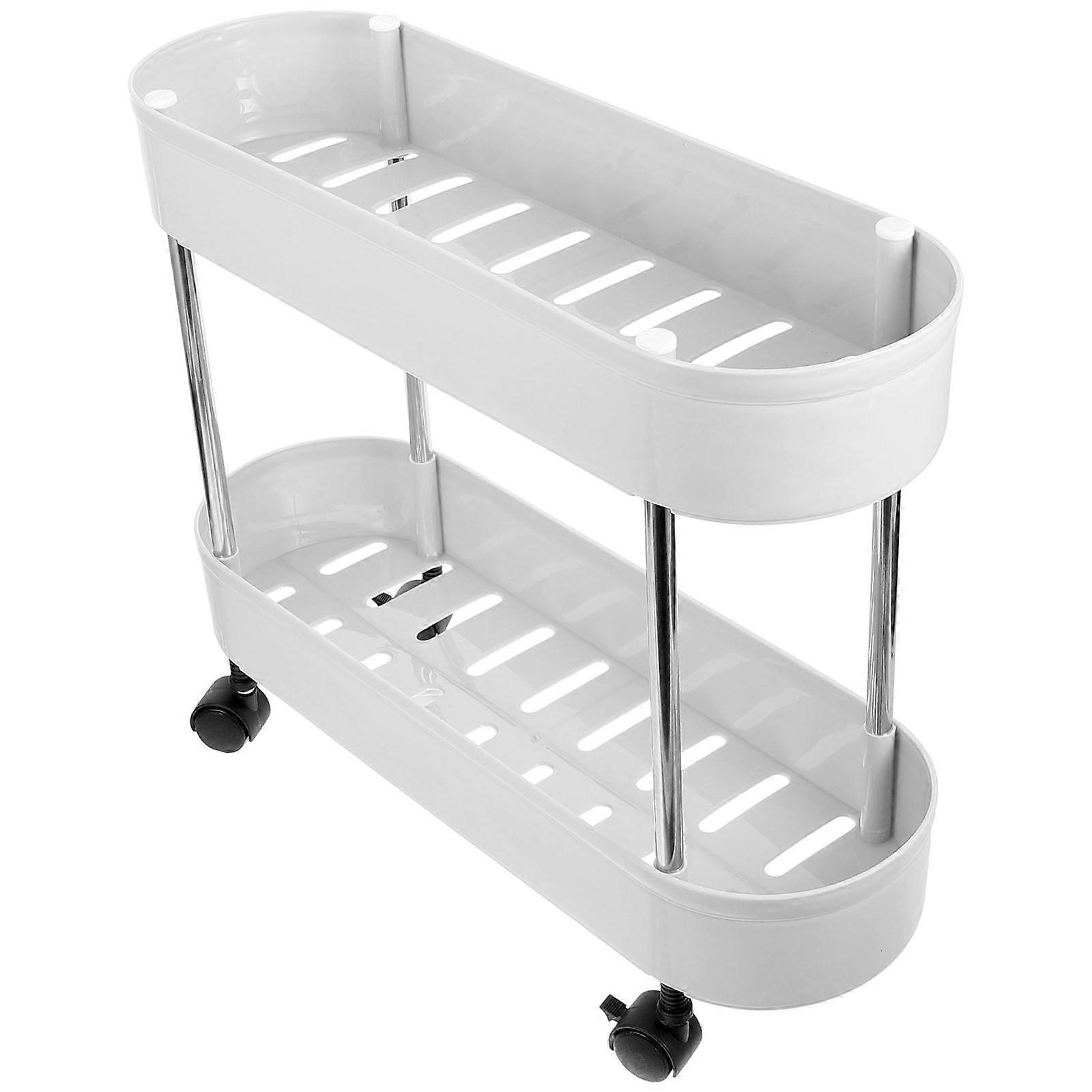 Grey Plastic Roller Storage Rack with Built-in Wheels for Easy Mobility and Organization