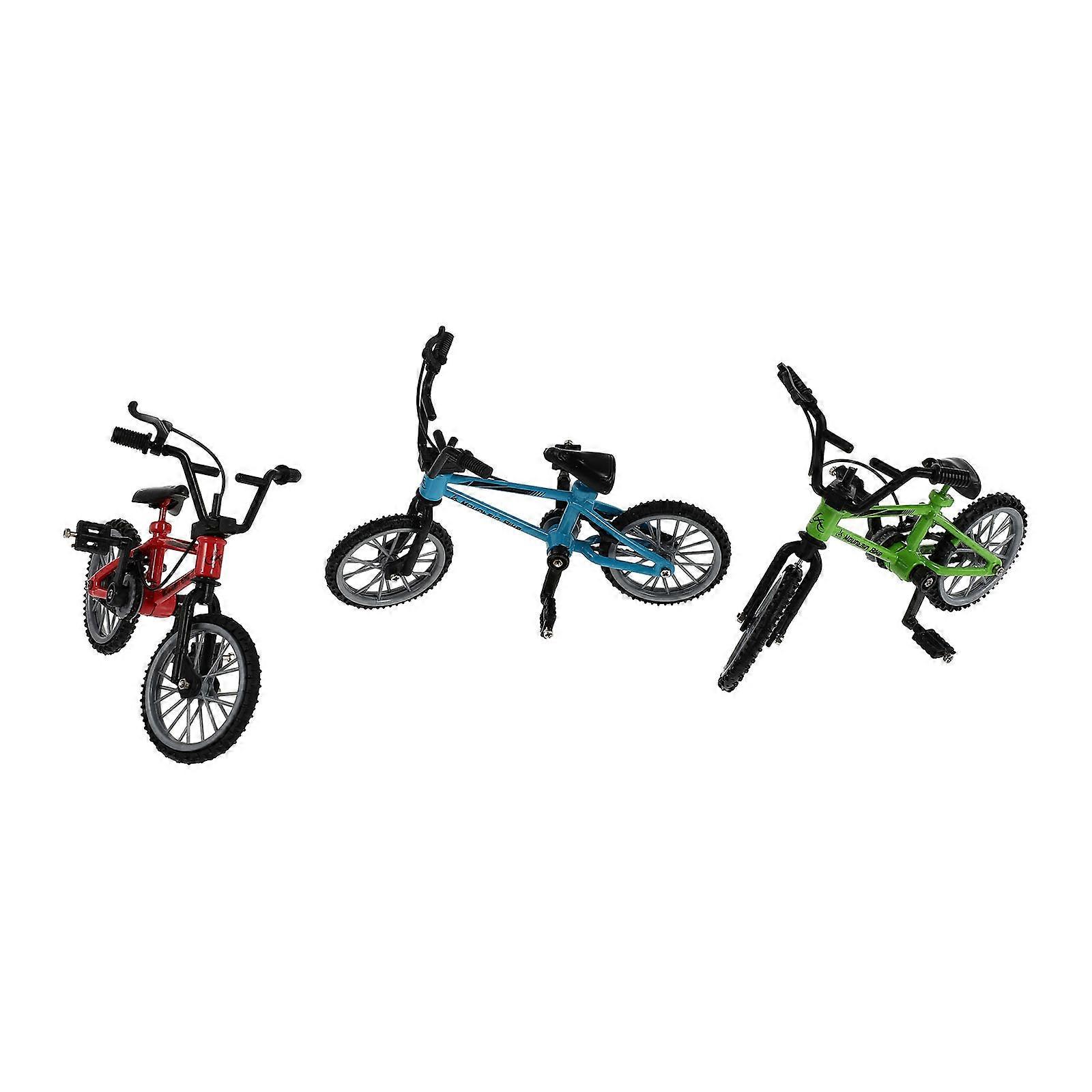 Finger Bikes with Wearresistant Plastic Material for Decor Assorted Color Toy 3 Sets