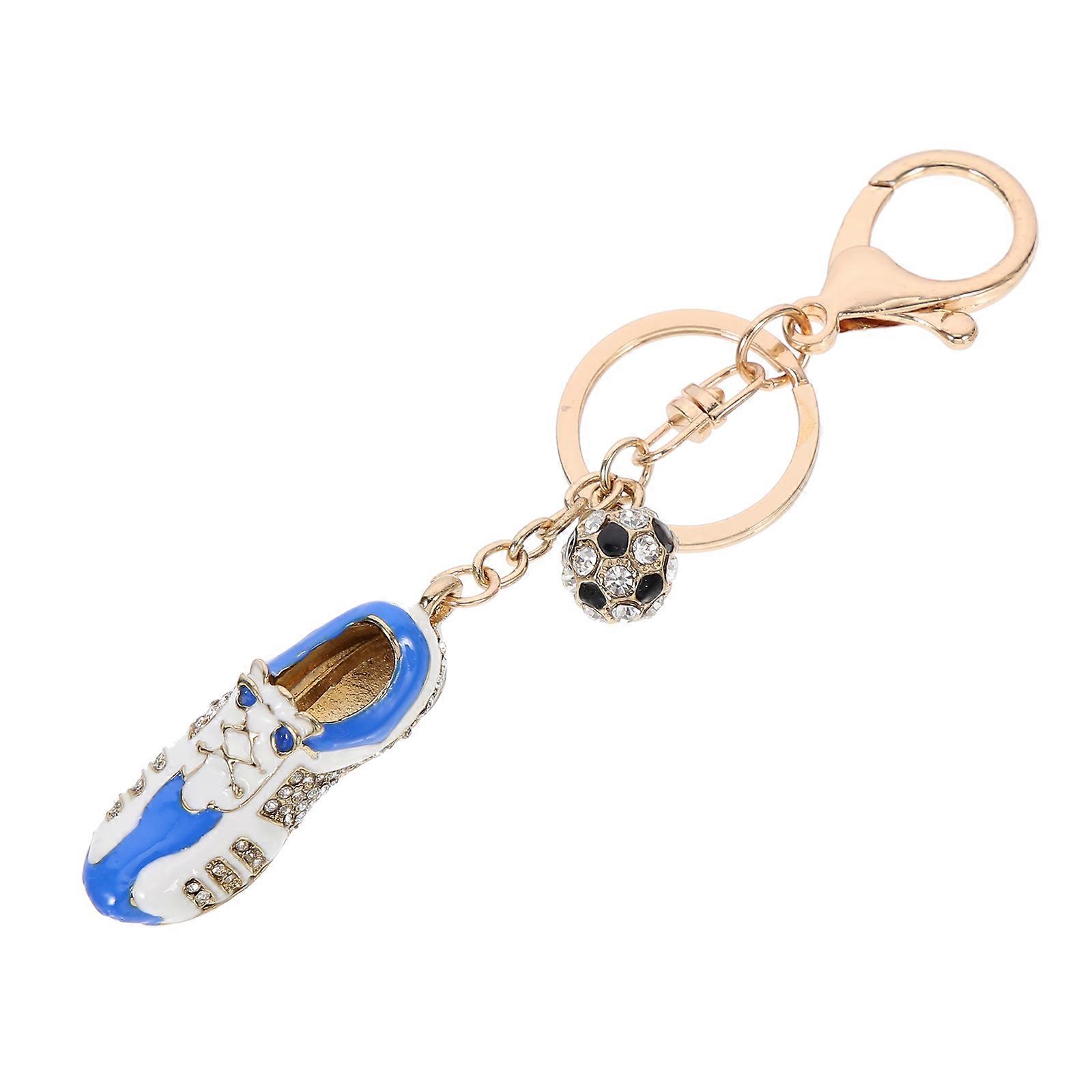 Mini Soccer Keychains Football Keyring Keychain For Friends Kids With Blue Color 10.2CM Portable 1Set