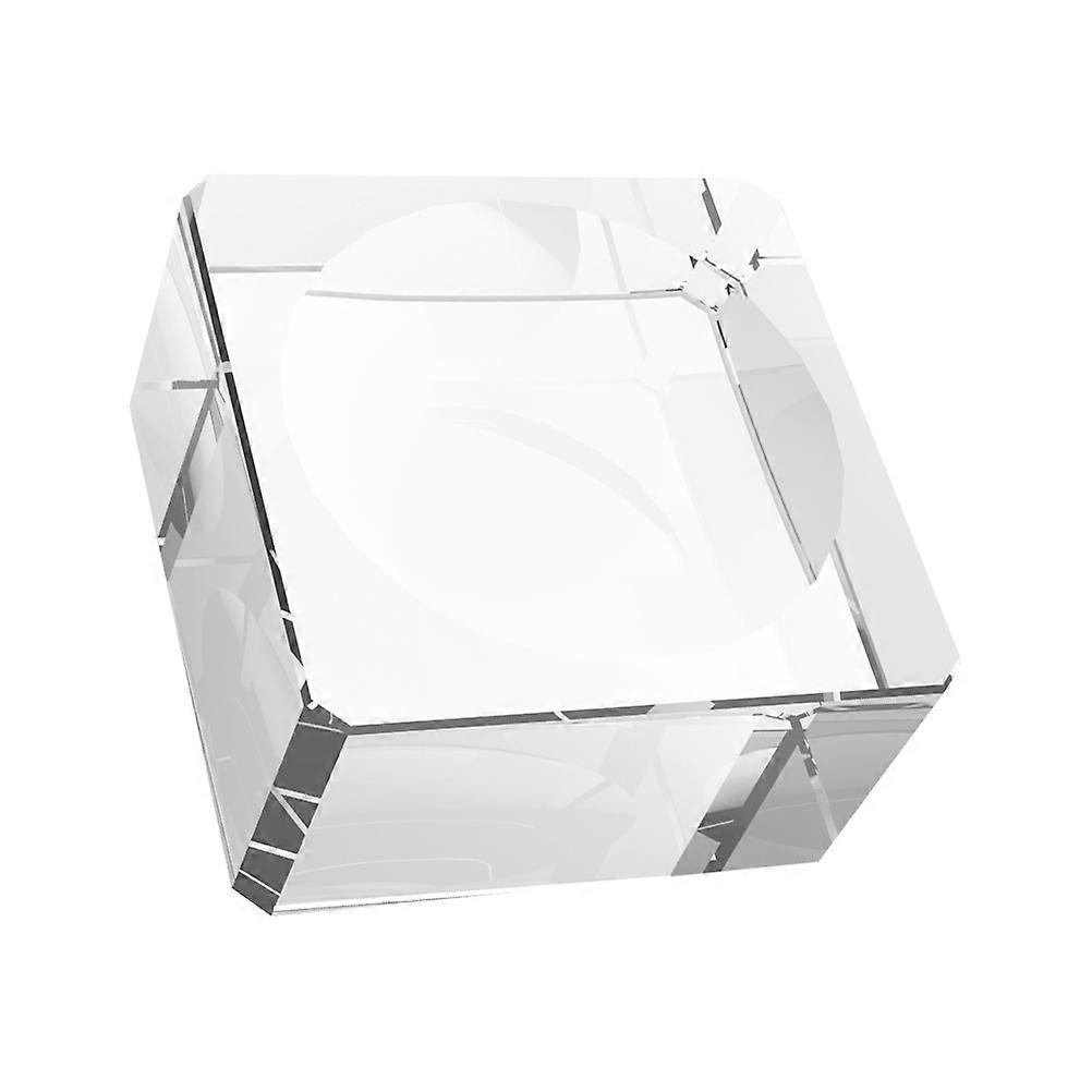 Support en verre cristal transparent pour usage domestique Décorations de base carrée élégantes 1 pièce
