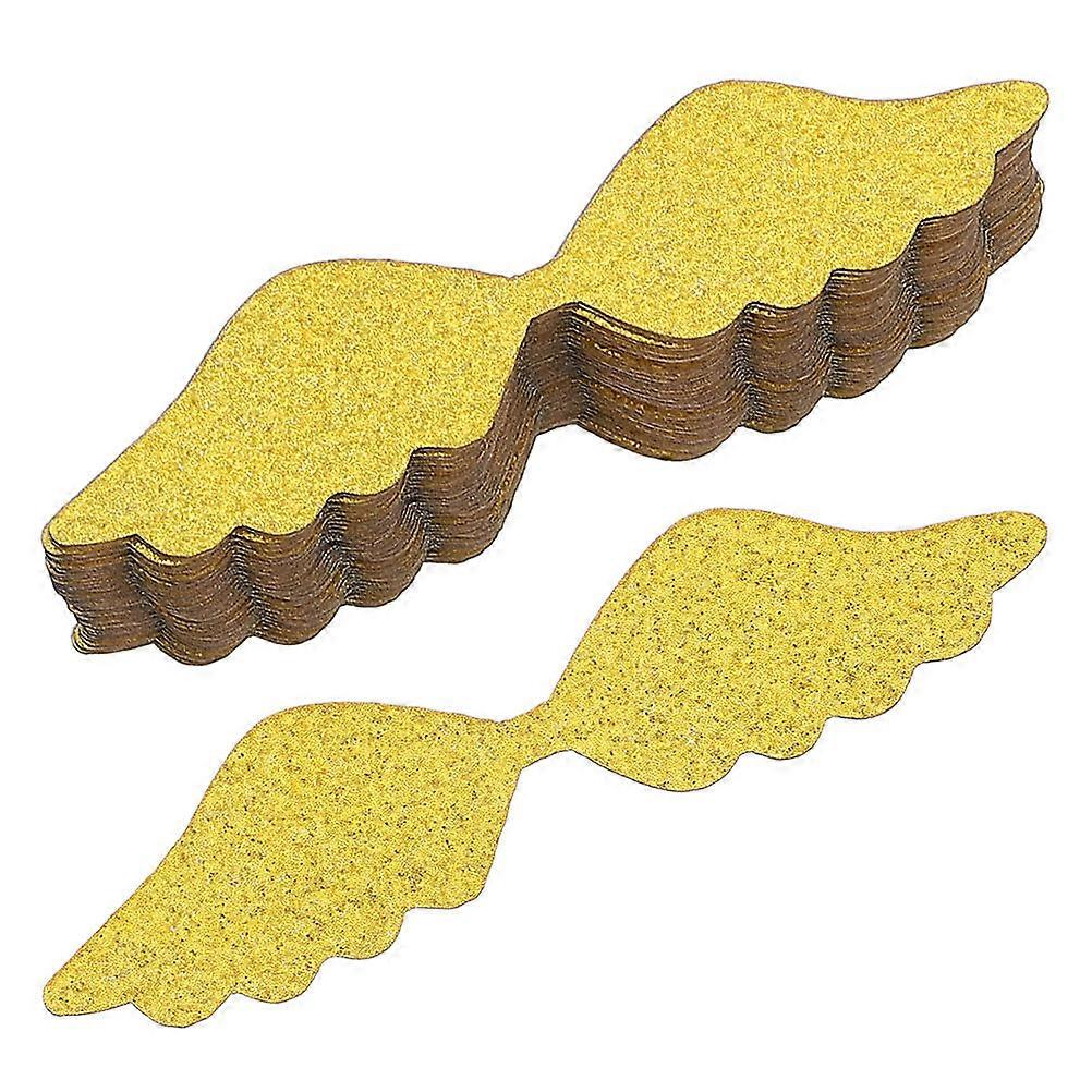 100Pcs Chocolate Cake Wings Toppers Design For Events And New Year Celebrations Golden Color