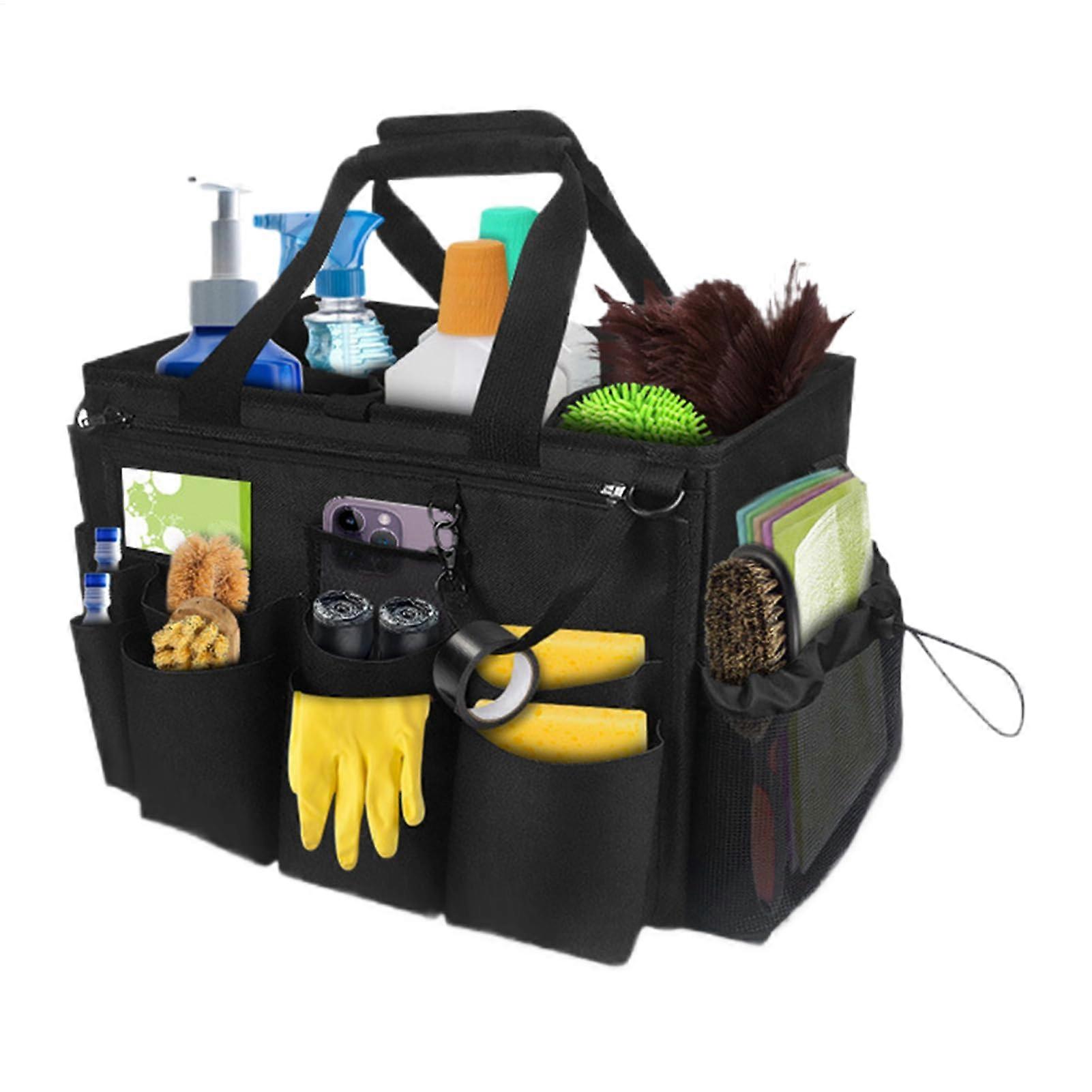 Putztasche Organizer Schultergurt - Faltbare Wasserdichte Reinigungstasche mit Griff für Garage Bad Küche Auto S