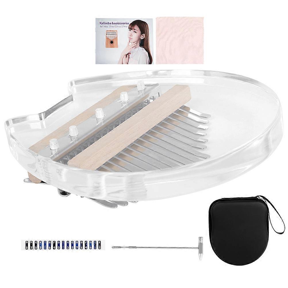 Compact Thumb Piano 1 Set 17-tone Transparent Kalimba Melodious Melody Lightweight Gift Giving 1Set