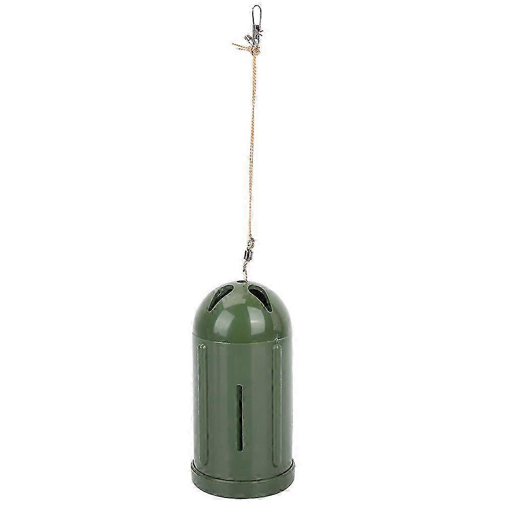 Explosive Fishing Hook Feeder Cage with Barbed Baitholder Hooks - Army Green Fishing Tackle for Improved Catch Performance