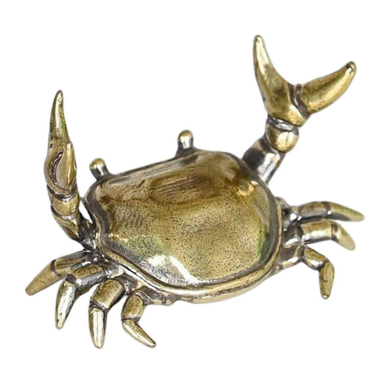Powerful Crab Ornaments Funny Crab Pen Holder Chinese Crab Figure Office Decoration Creative Crab Pen Holder Decorations for Desk Brass Animals