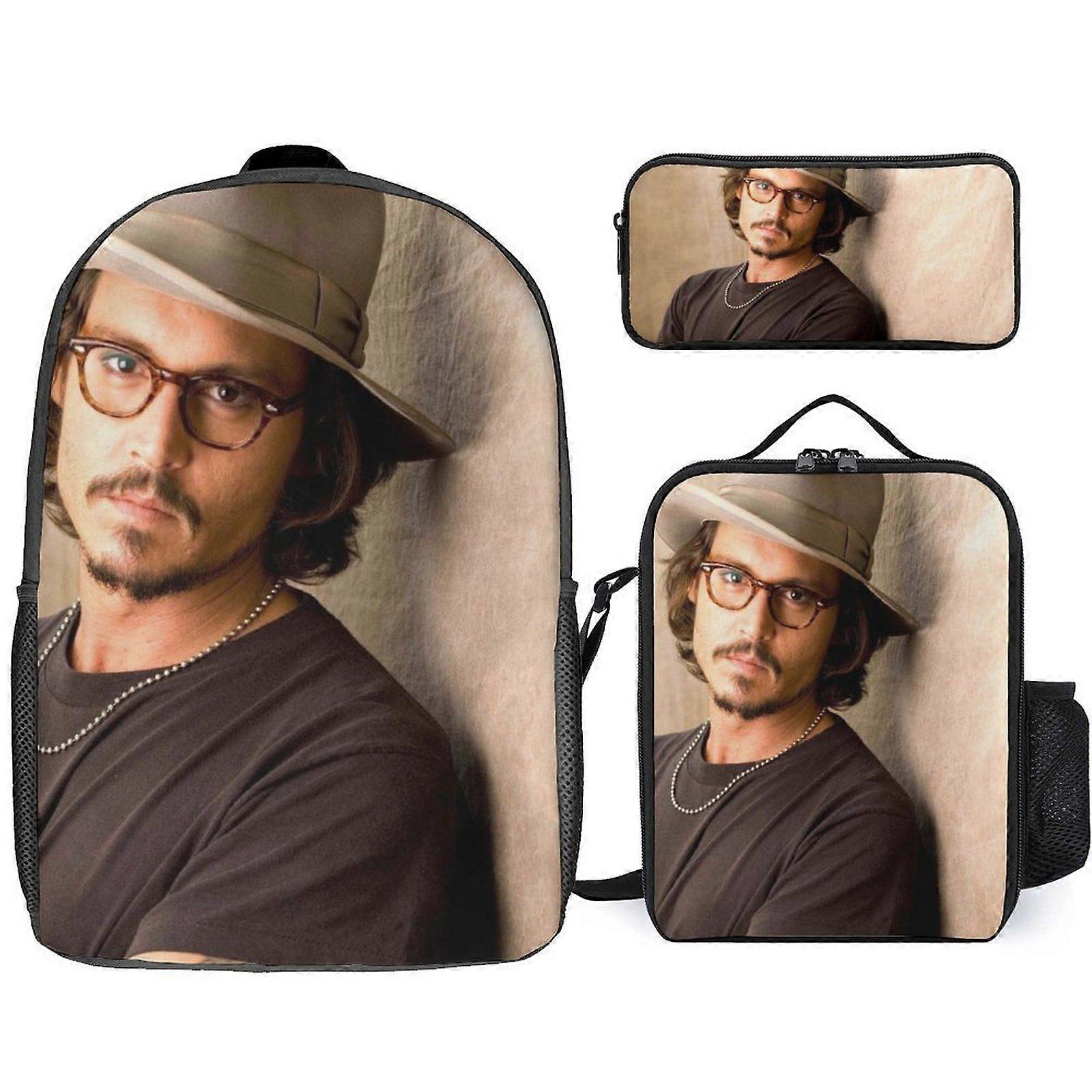 w7675 Johnny Depp Backpack School Discoverer Set Three Piece Exploration Combo u7675