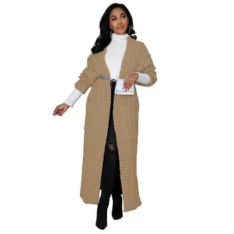 Damenmode Strickjacken, lässige langärmelige Pullover, lange einfarbige Mäntel