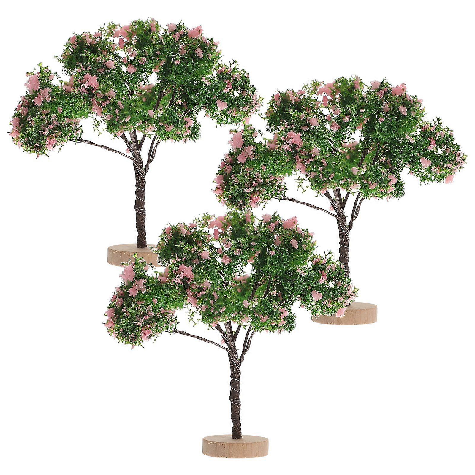 3Pcs Train Scenery Landscape Trees Miniature Trees Architecture Building DIY Trees