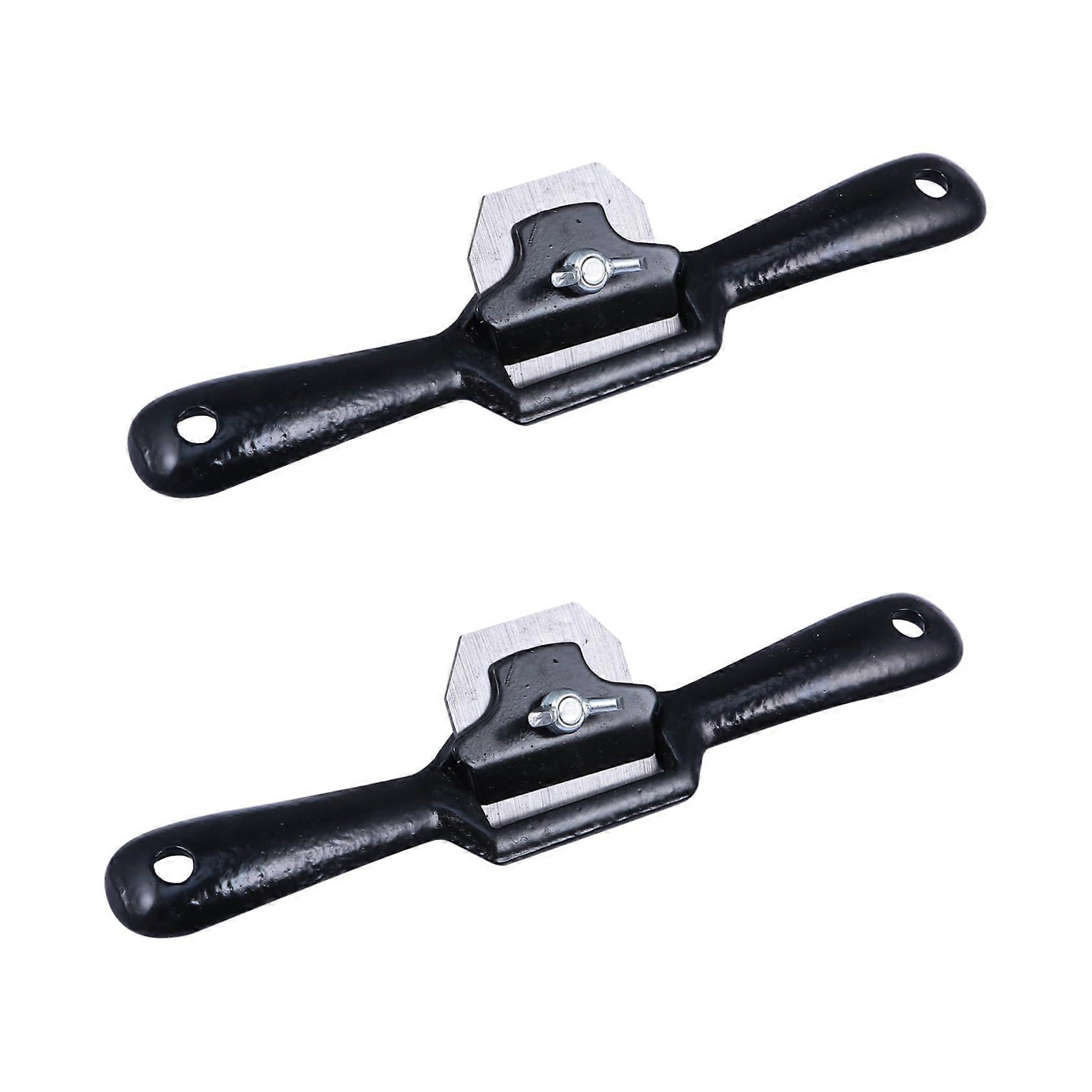 Pack of 2 Adjustable Scrapers with Flat Base Cutter Blades for Wood and Metal Trimming and Planing