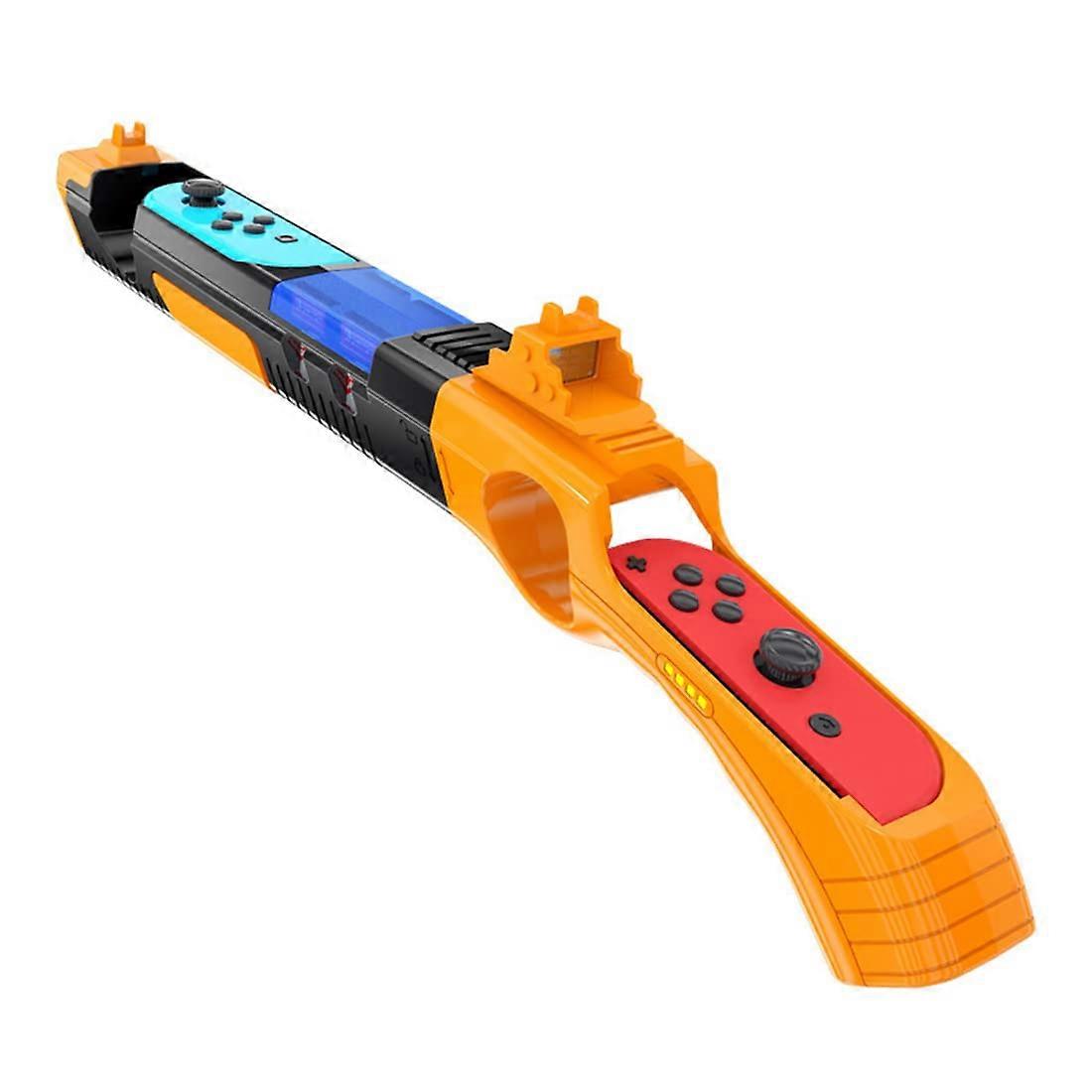 Game Gun for Splatoon 2/3, Compatible with Switch/OLED JoyCons, Replacement for JoyCon Gun (Black Yellow)