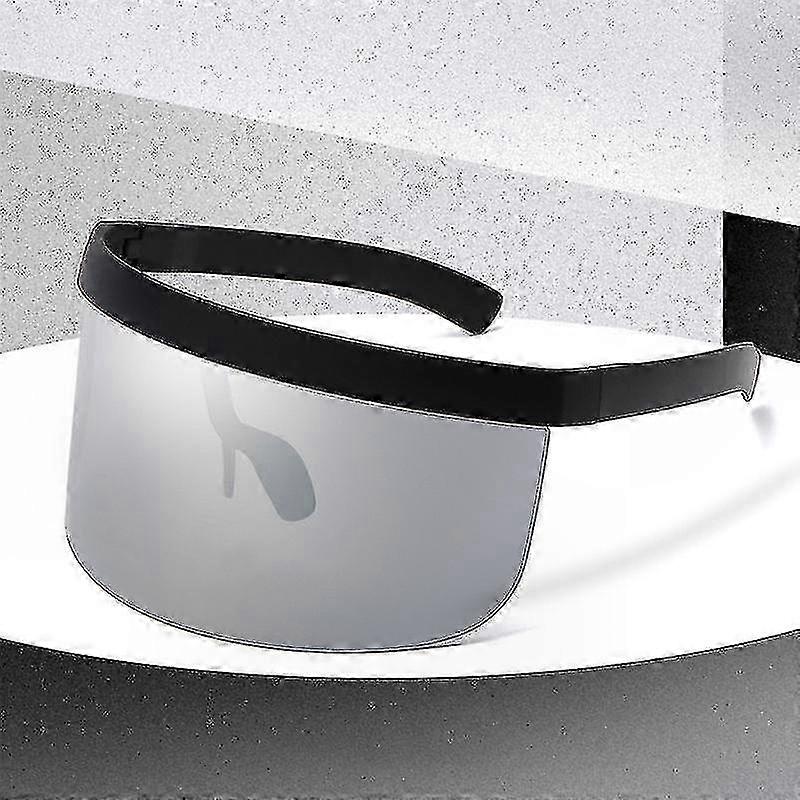 Retro Oversized Sunglasses with Mirror Face Shield Vintage Reflective Anti-Peeping Design Fashion Accessory