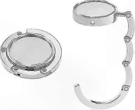 Foldable Metal Bag Hanger for Table or Desk, Silver, 4-Pack