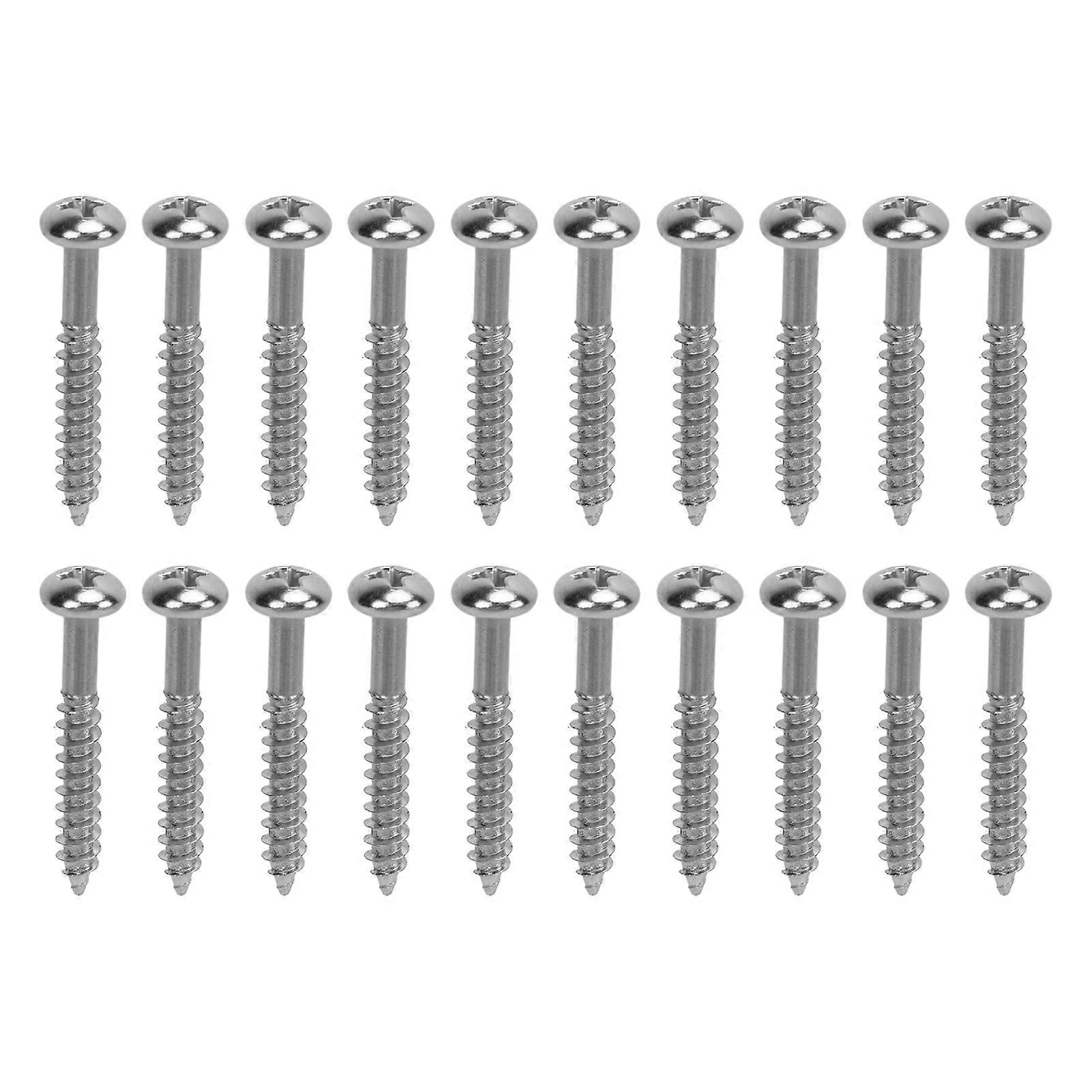 20 stycken tunga metall pickup monteringsskruvar för elgitarrbas