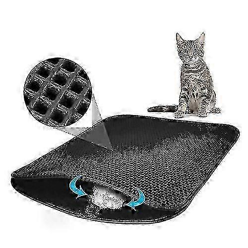 Compact Double-Layer Foldable Cat Litter Cleaning Pad (30x45cm) - Space-Saving Design