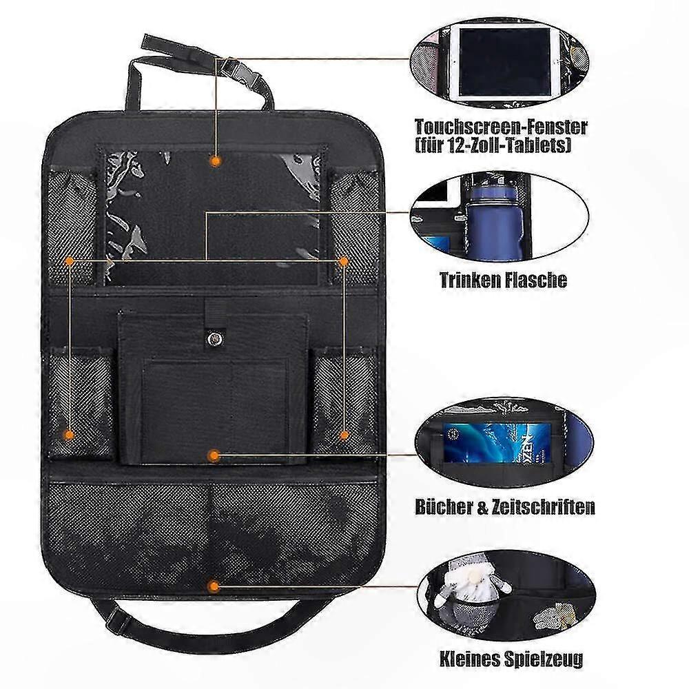 Large Car Backrest Protector with Organizer for Kids