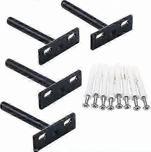 Hidden Floating Shelf Brackets - 4-Pack, 10mm Wall Mount Hardware for Invisible Shelves, Includes Screws and Expansion Tubes