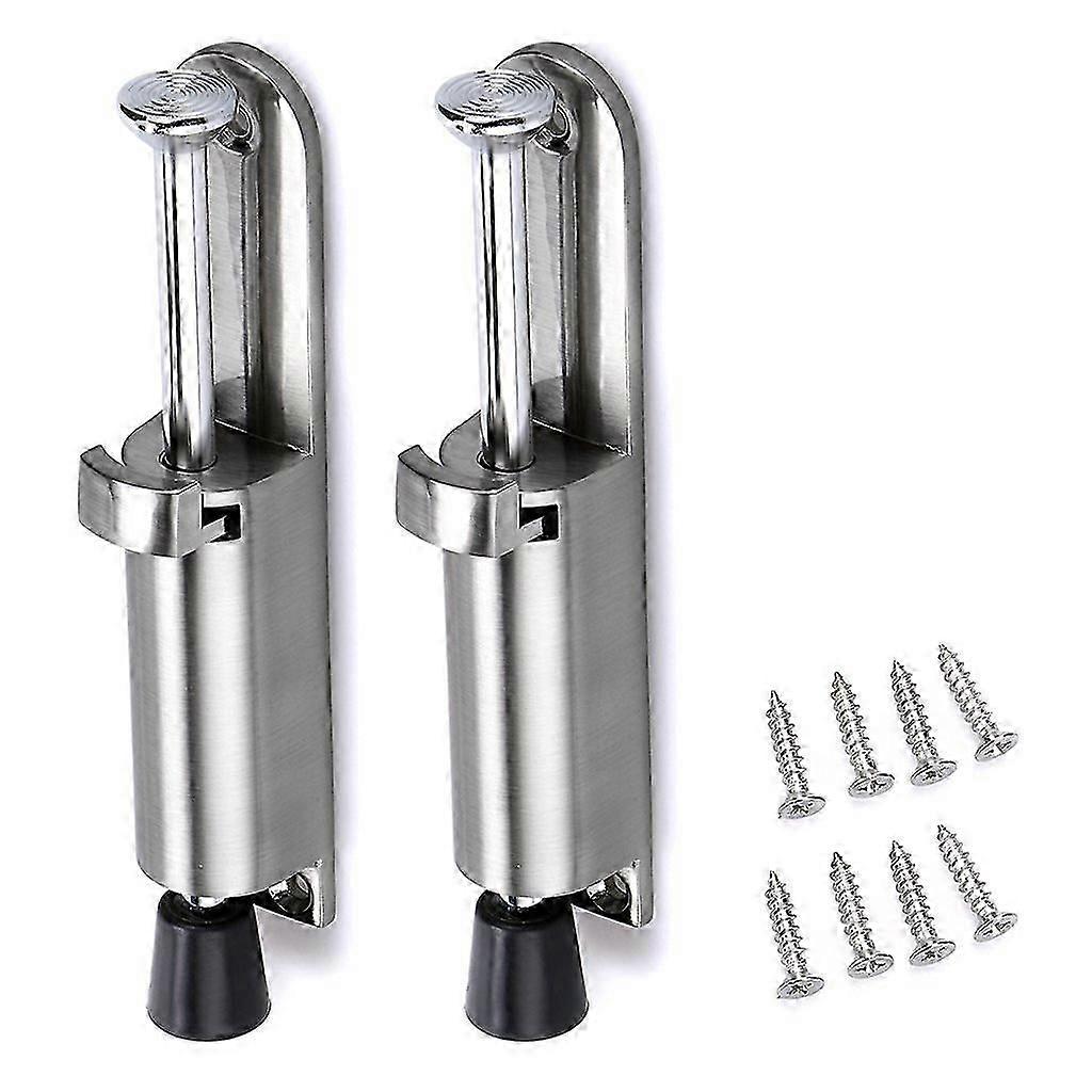 2 pcs en acier inoxydable Kick Down Porte Serrures Stopper Titulaire À Ressort Réglable