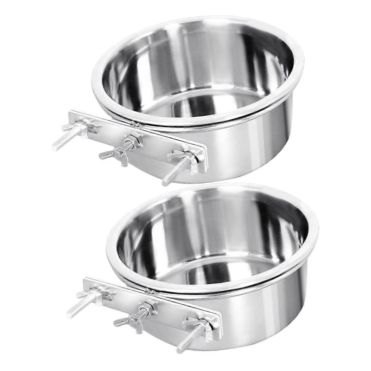 Edelstahl-Futternäpfe, 2er-Set für Hunde und Katzen, hängendes Design, langlebige Futter- und Wassernäpfe für Welpen und Kätzchen