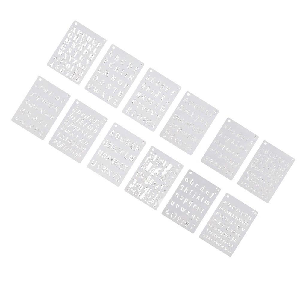 Alphabet Number Stencils Reusable Templates for Children Craft Making Pet White Suitable for Stamping 12 Sheets