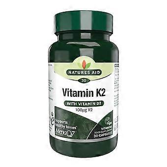 Natures Aid Vitamine K2 (MenaQ7) 100ug 30 Capsules - 4-pack