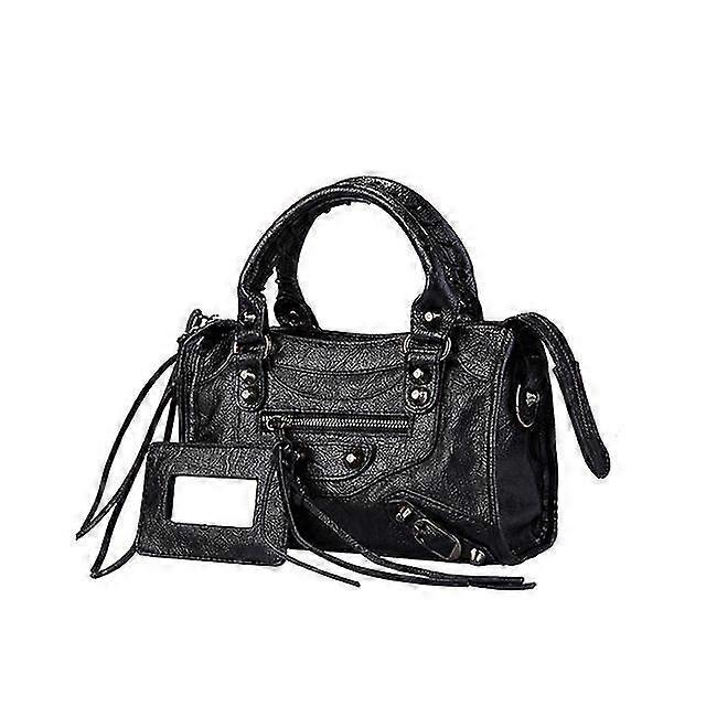 Mini Motorcycle Crossbody Bag Soft PU Leather Black