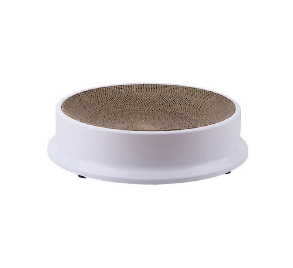 Cardboard Cat Tree, Durable Reversible Corrugated Scratching Post, Lounge Sofa Bed, White 43.5 x 43.5 x 10 cm