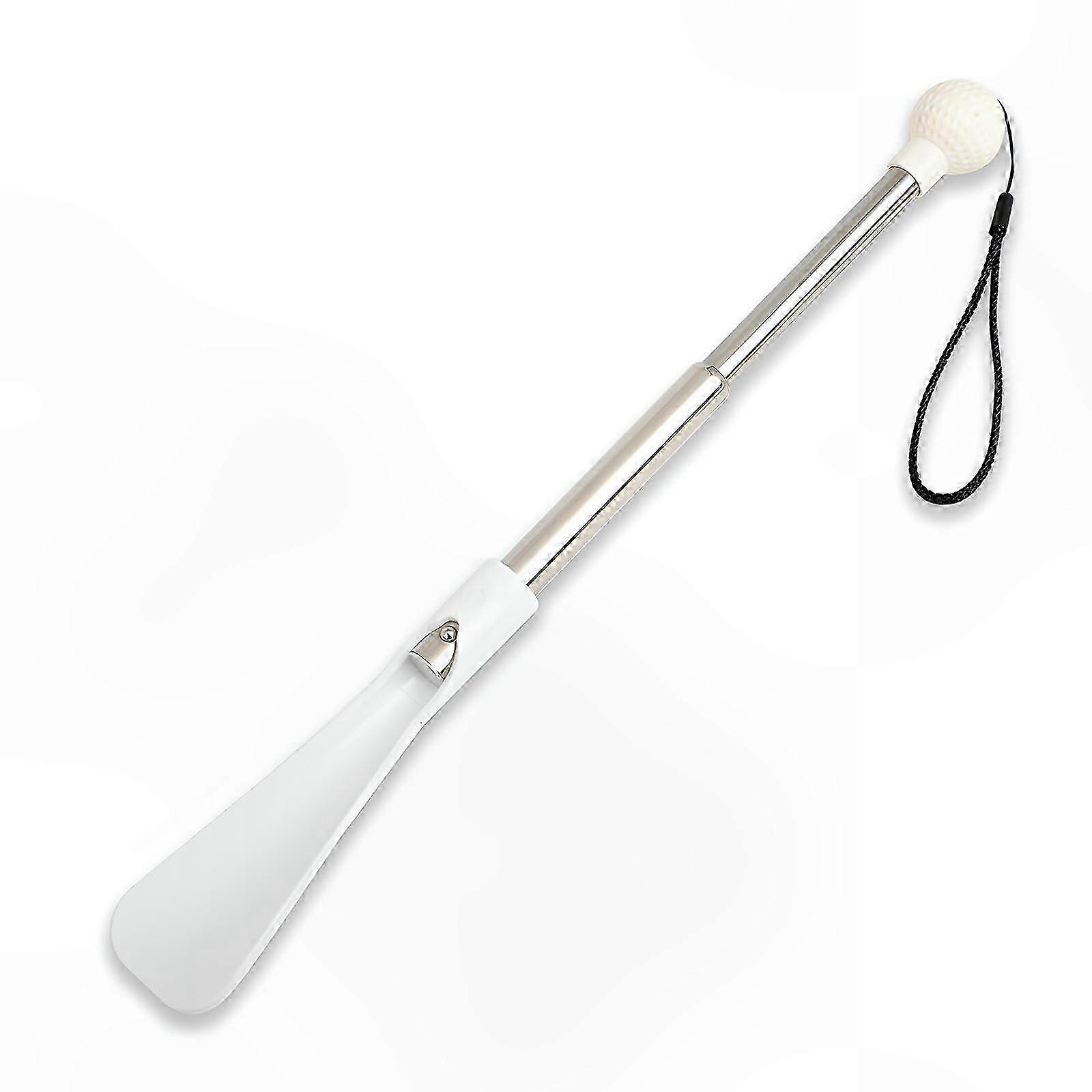 White Shoe Horn with Comfortable Ball Handle, 92cm Extendable Length for Easy Use