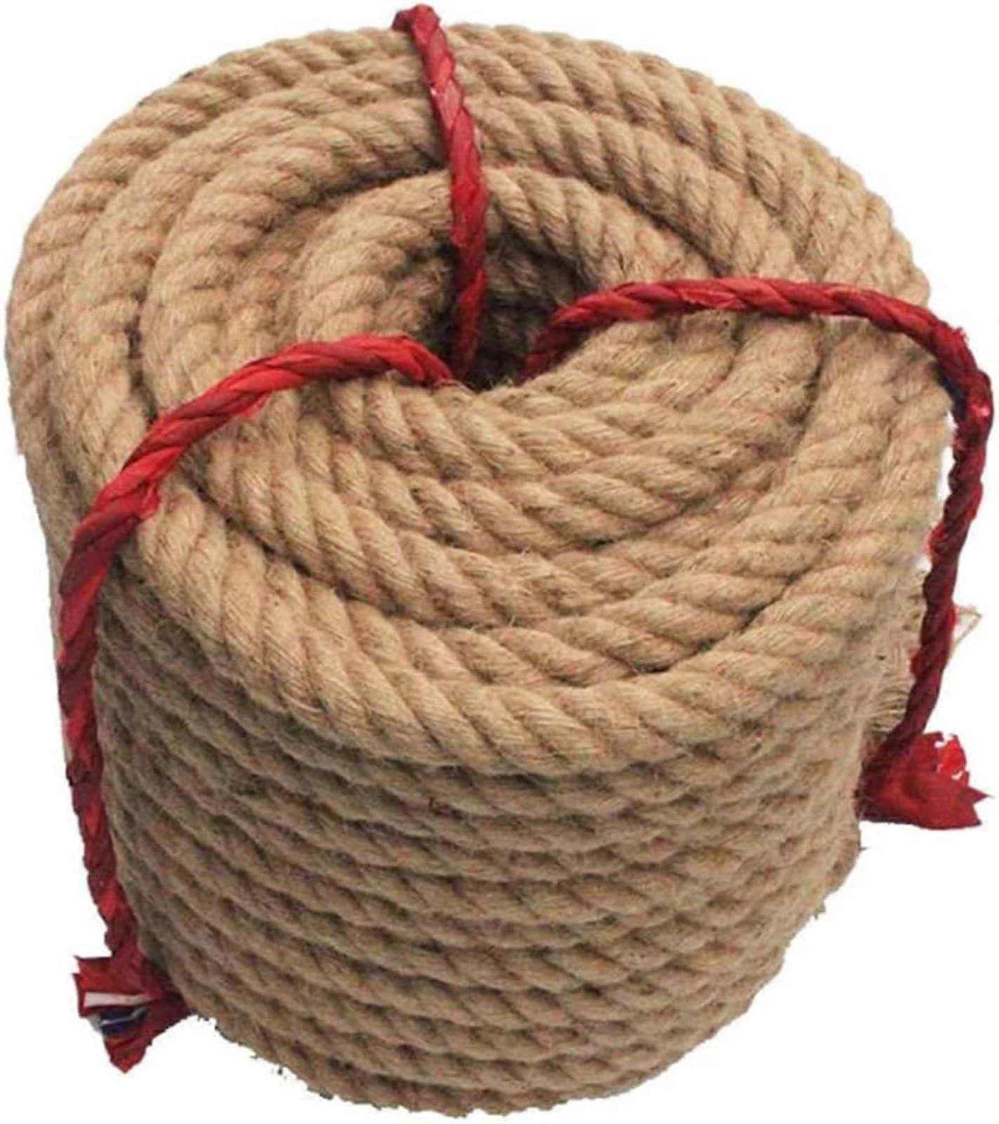 Natural Jute Rope 18mm x 20m Heavy Duty Twisted For Crafting Gardening Outdoor Use Bruin
