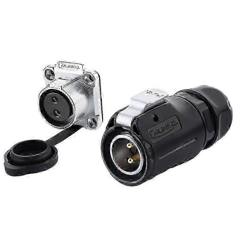LP20 DC Waterproof Connector with Circular Industrial Pin Socket for Solar Energy Systems - Various Pin Options