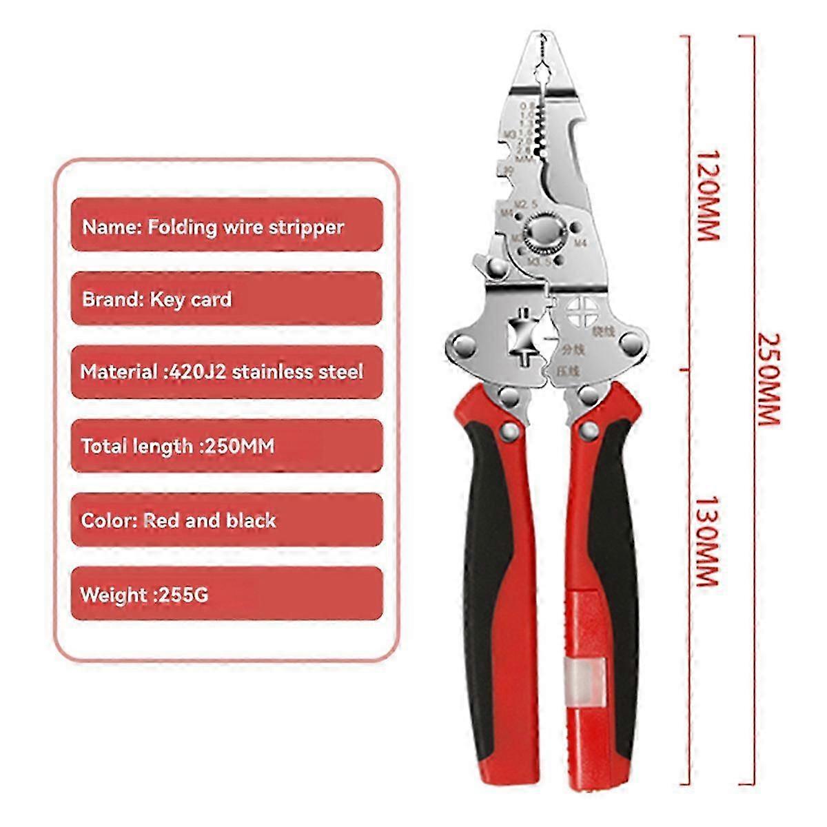 Foldable Wire Stripper with Test Pencil Professional Cutting Tool