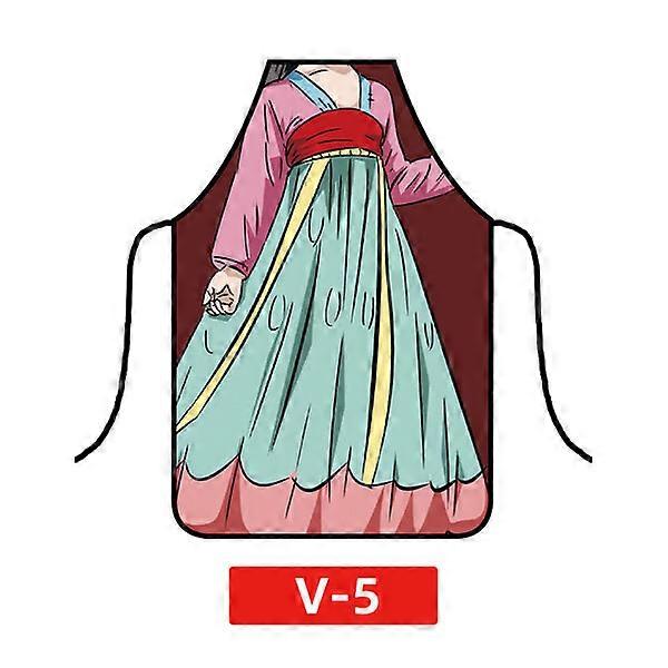 Kitchen barbecue apron, medium size, waterproof polyester material, Korean style