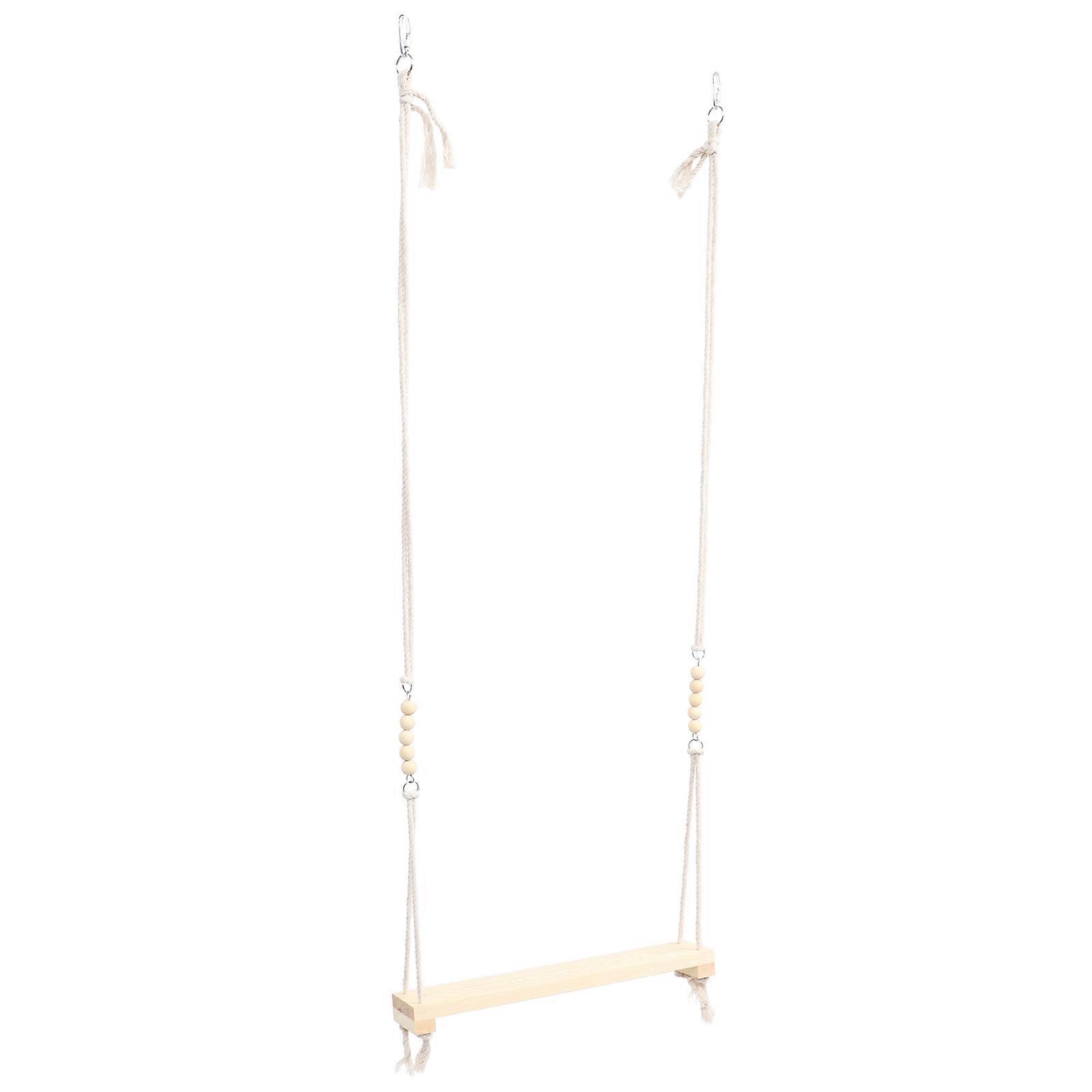 Parrot Swing Ladder for Bird in Beige Synthetic Material Keeps Pets Healthy and Entertained 7.5 Inches