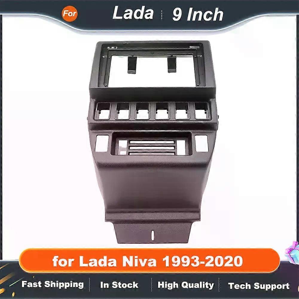 9 inch Car Radio Fascia Frame for Lada Niva 1993-2020 Dash Kit Install Plate GPS Adapter with 9 Inch Cover Trim