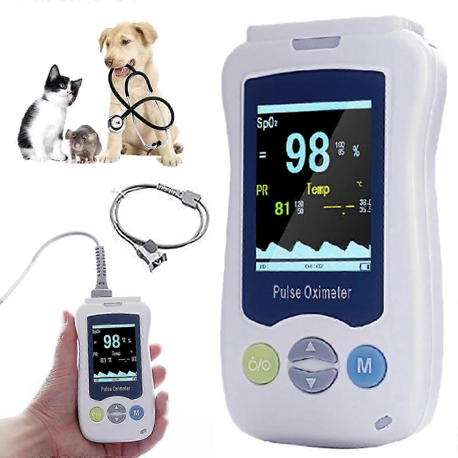 Veterinary Pulse Oximeter, Ear/Tongue Sensor, 2.4inch LCD, for Cats, Dogs