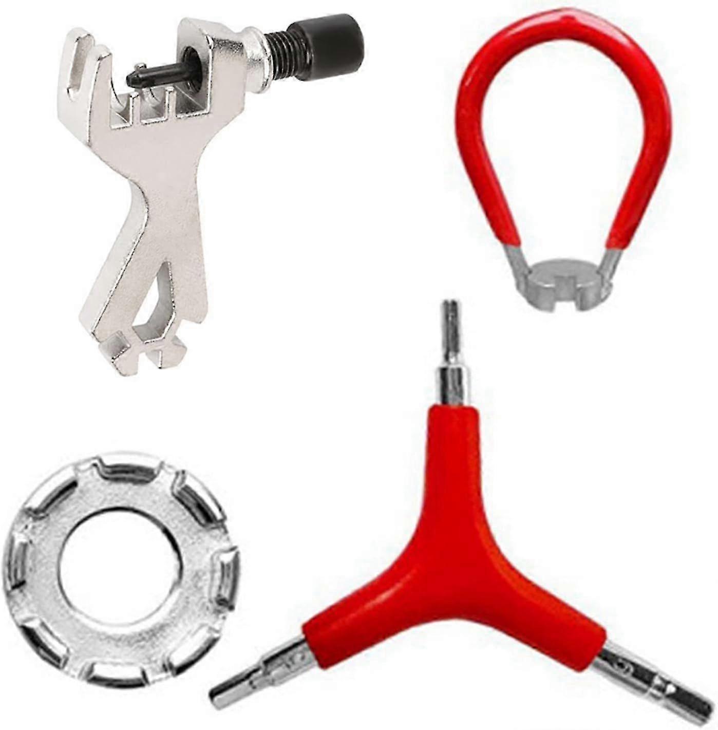 2025 Set of 4 bicycle repair tools - chain breaker, spoke wrench, allen wrench