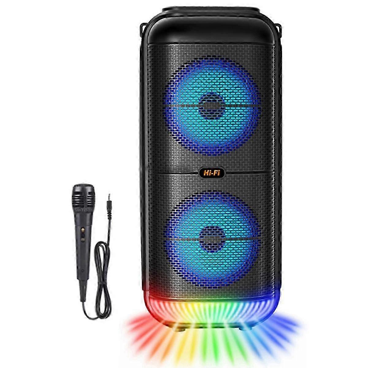 Alto-falante Bluetooth externo de 1200 W com subwoofer e microfone de 6 polegadas