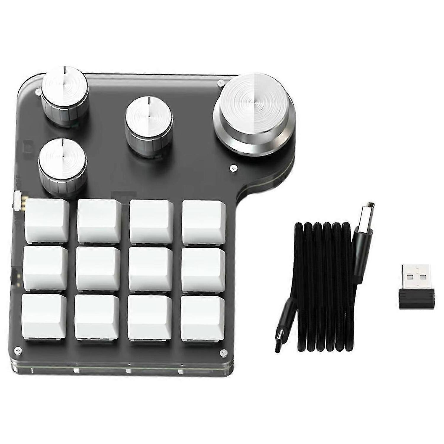 Mini USB Programming Custom Macro 12 Keys 4 Knobs RGB BT Mechanical Keyboar Gaming Keypad Mechanical Hotswap Macropad B