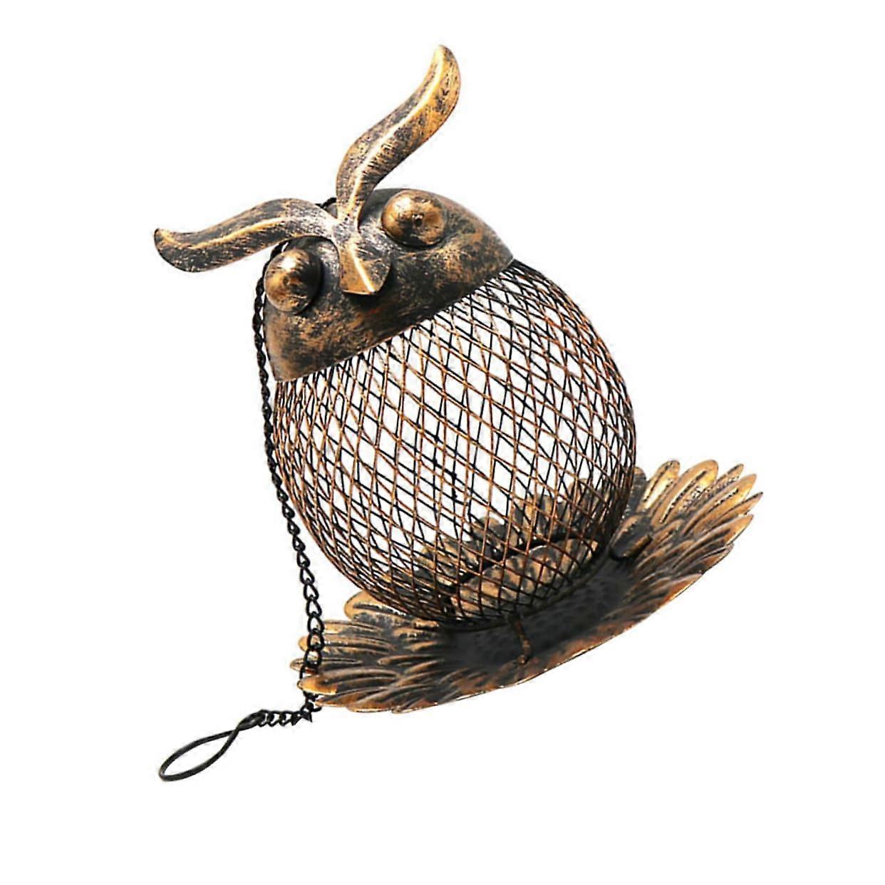 Owl Shape Hanging Bird Feeder Garden Millet Seed Feeder With Smart Hanging Chain